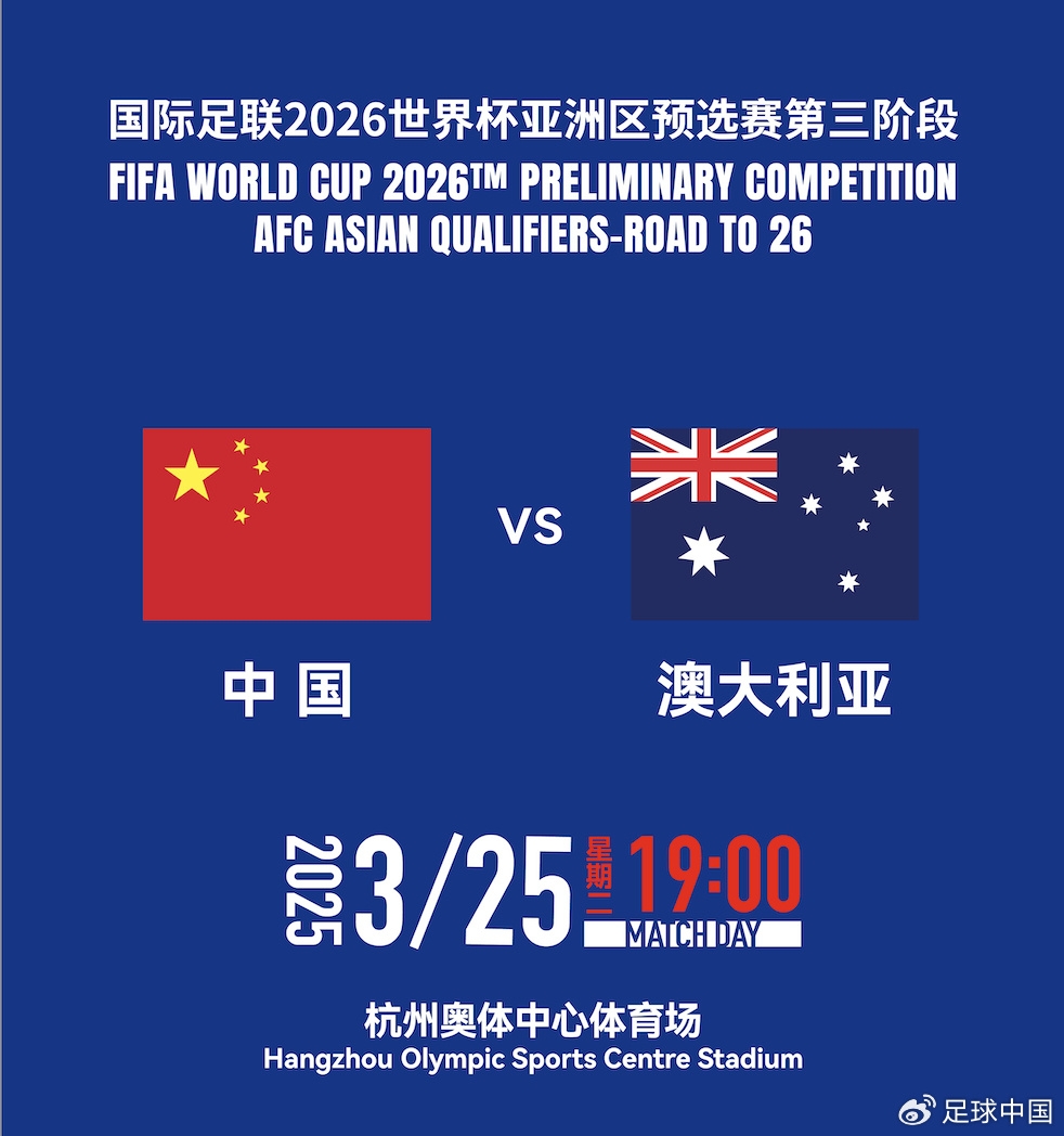 拼就行了！國足vs澳大利亞賠率：勝6.25，平4.33，負(fù)1.48