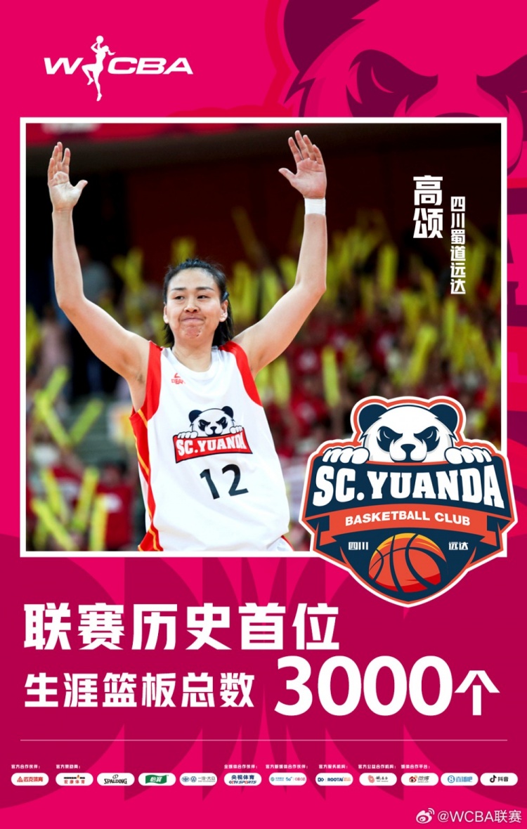 十八載鑄就傳奇！WCBA官方：高頌榮膺聯(lián)賽歷史首位籃板達(dá)3000球員